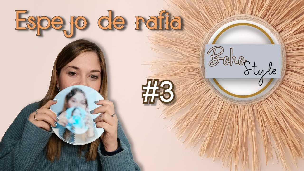 DIY - SERIE ESPEJOS BOHO #3 ESPEJO de RAFIA ¡Fácil y barato! 💰👣 Paso a Paso