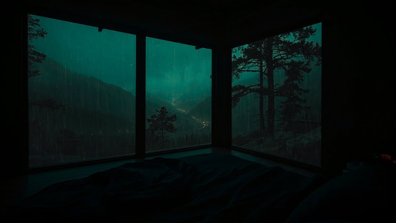 Rain Sounds in a Dark Bedroom (No Ads) 🌧 | Relaxing Ambience for Deep Sleep