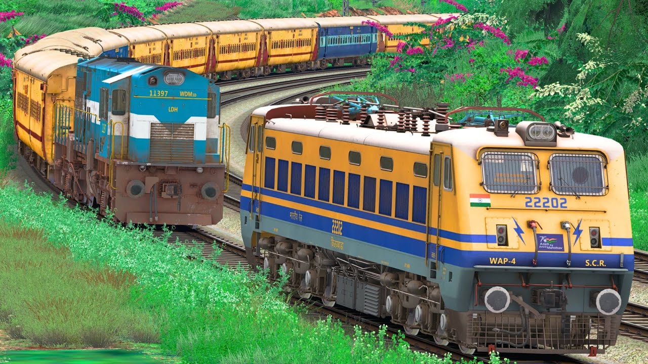 WAP4 COUPLING WDM3D UTKRISHT TRAIN | BUMPY RAILROAD | Train Simulator | Railworks | NTG GAMING
