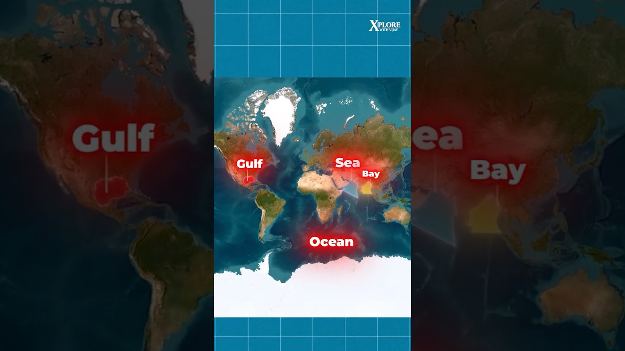 Ocean vs Sea vs Gulf vs Bay &mdash; What's the REAL Difference?  #youtubeshorts #ytshorts #facts #history