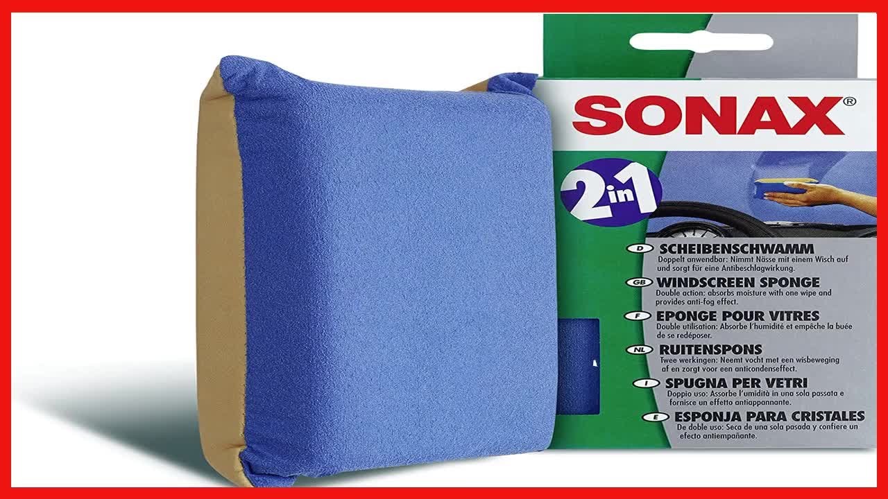 SONAX Dual Action Windscreen Sponge For Clear Vision And Fog Free Driving