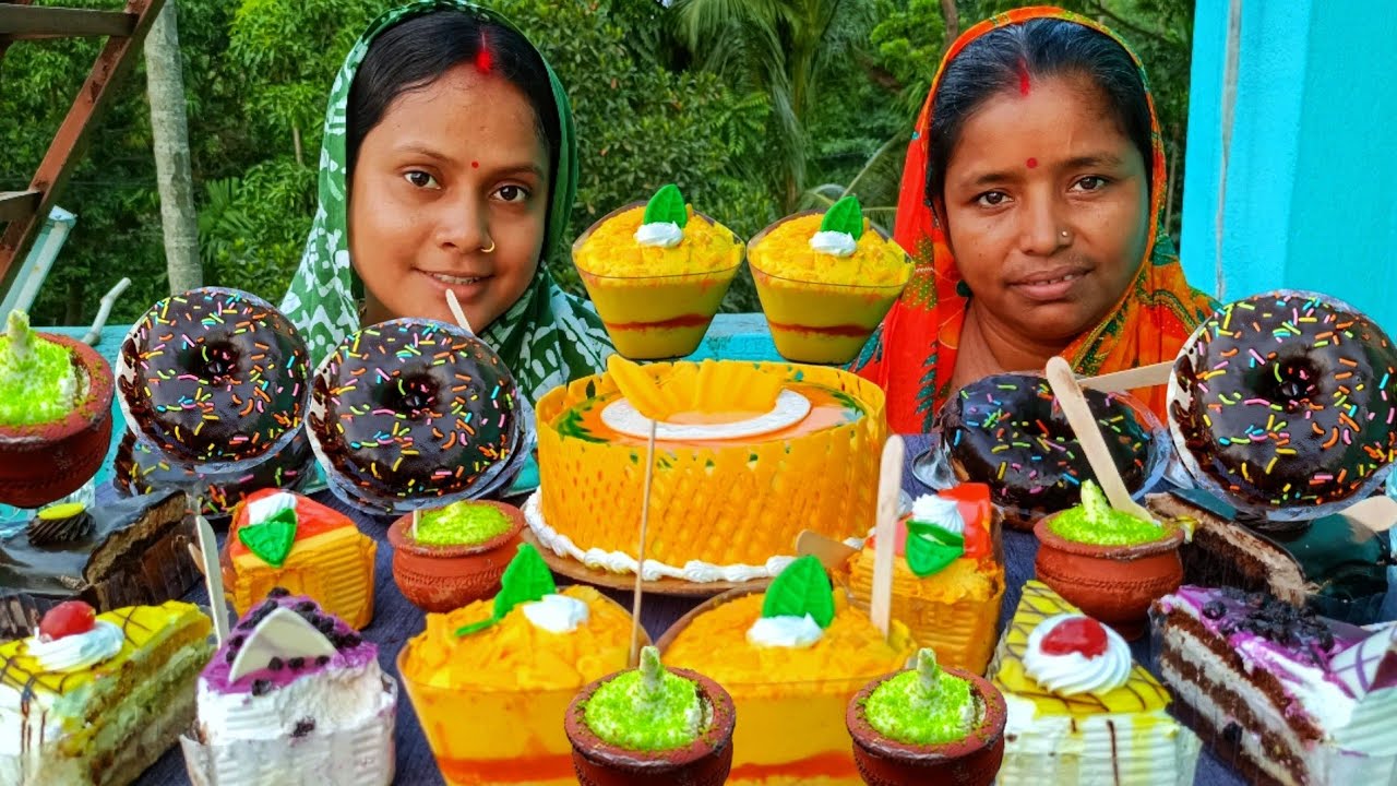 Pastry, big size cake, doughnut challenging video... With punishment 🤮#asmr
