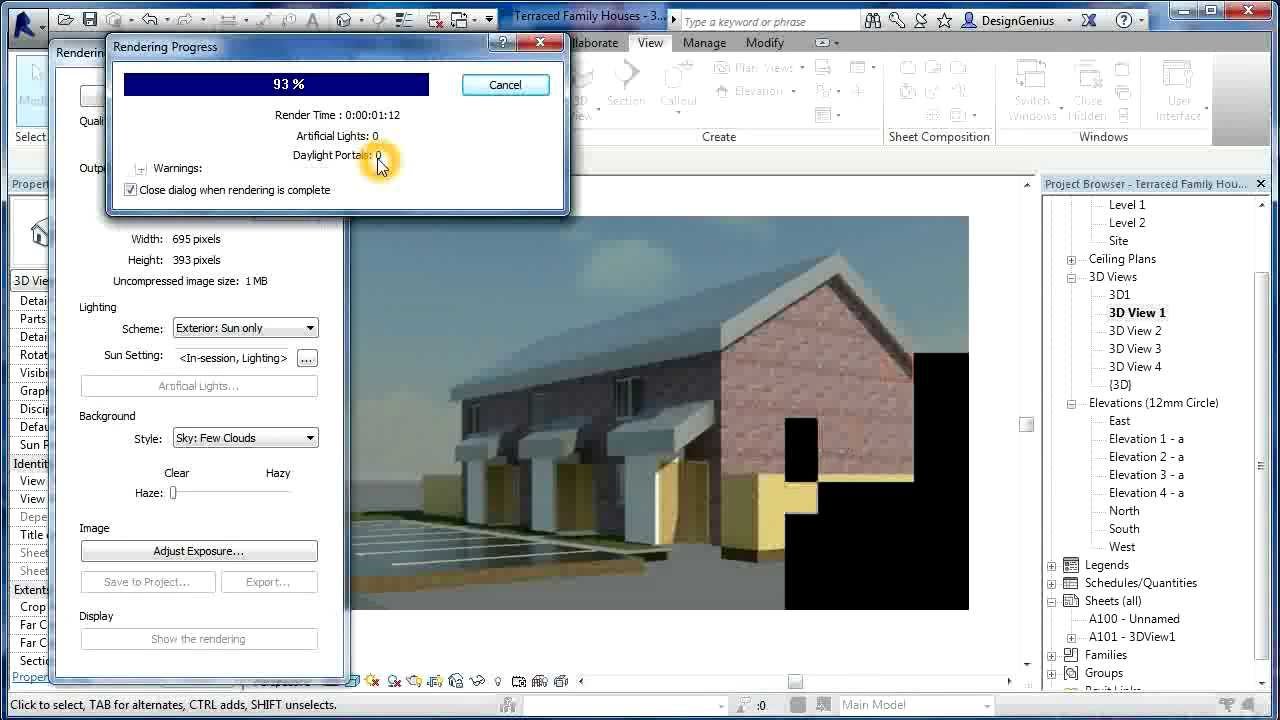 Revit Tutorials | Terraced Houses Design 8 | Revit Architecture 2014