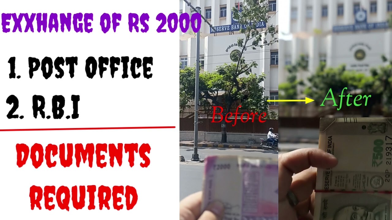 Exchange Rs 2000 Note||Documents Required||RBI and Post Office||full information with clarity #rbi