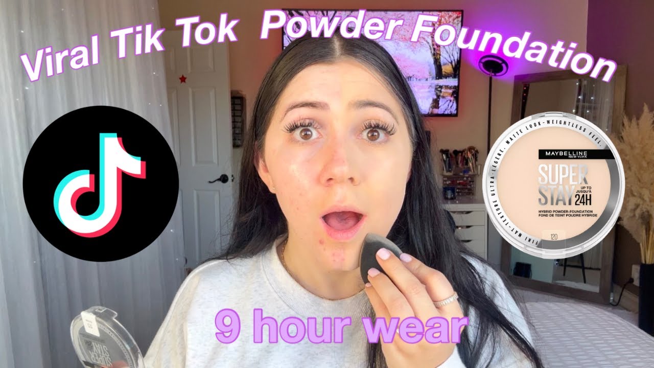 Testing Tik Tok's Viral Maybelline SuperStay HYBRID POWDER FOUNDATION (9 hour wear test)