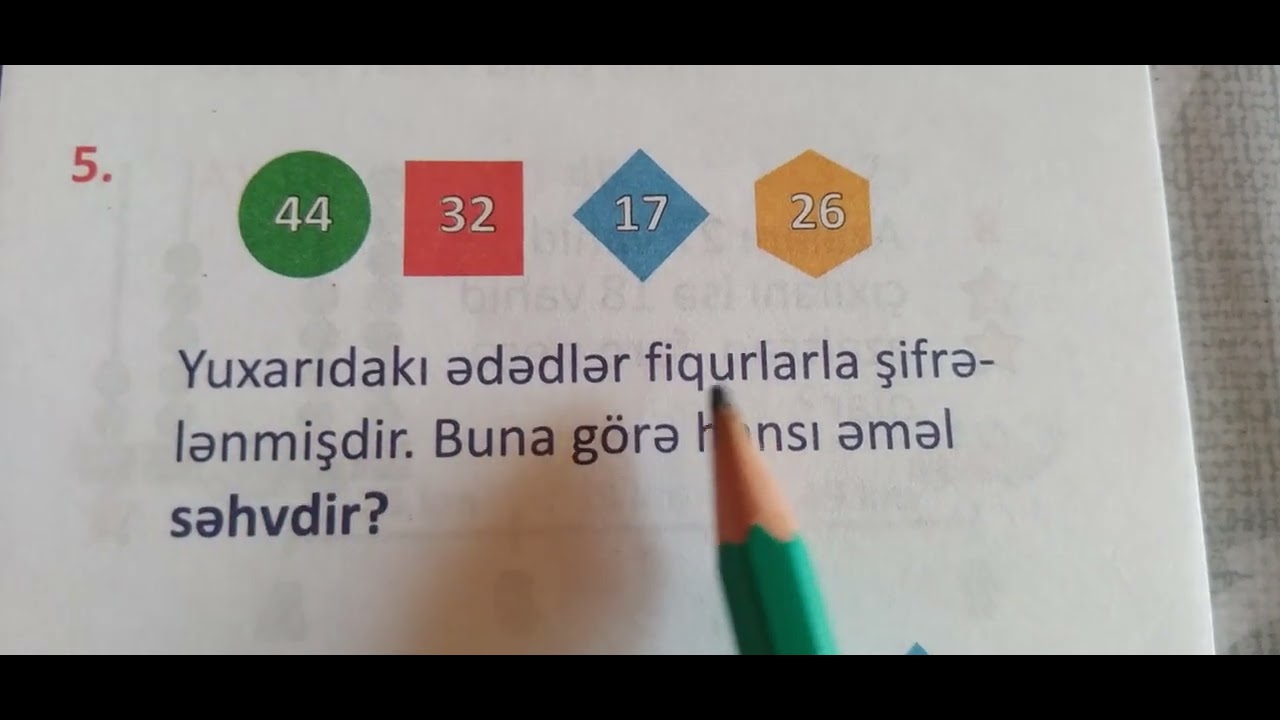 2-ci sinif test nömrə-31 səh.65-66 Riyaziyyat fənni.Çinar yayımları Yarpaq testi
