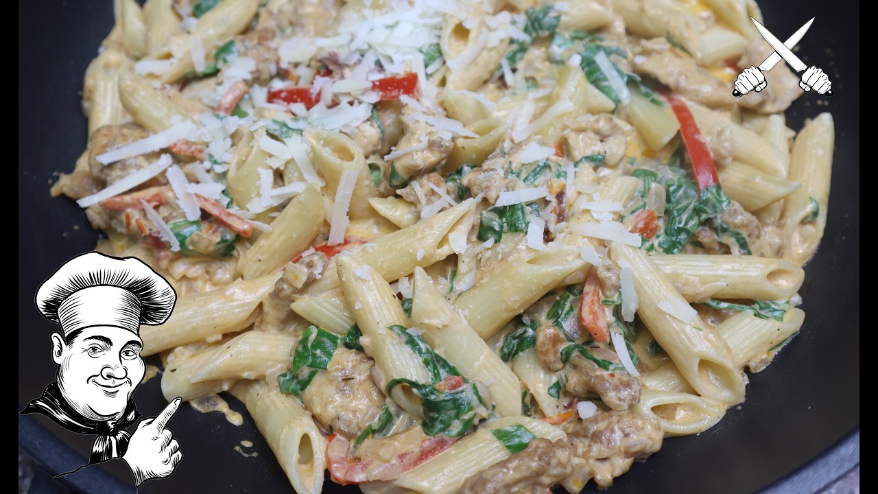 Tuscany Style Creamy Chicken Pasta. AUTHENTIC RECIPE 🍝