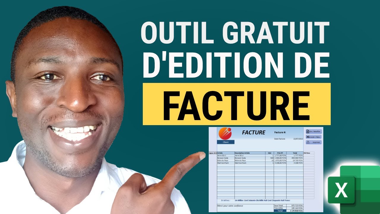 FACTURATION sur Excel avec montant total en lettres