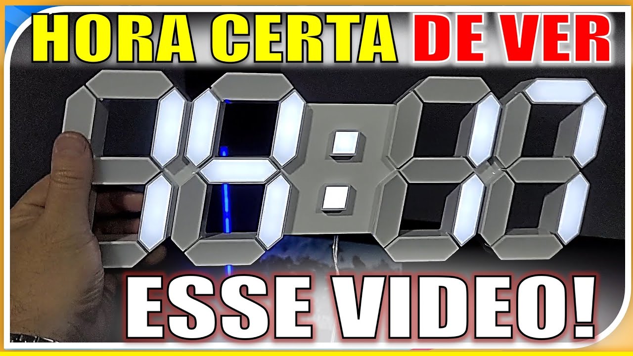 RELÓGIO DIGITAL 3D LED DE PAREDE OU MESA BEM COMPLETO. BEM NA HORA CERTA! Geek388