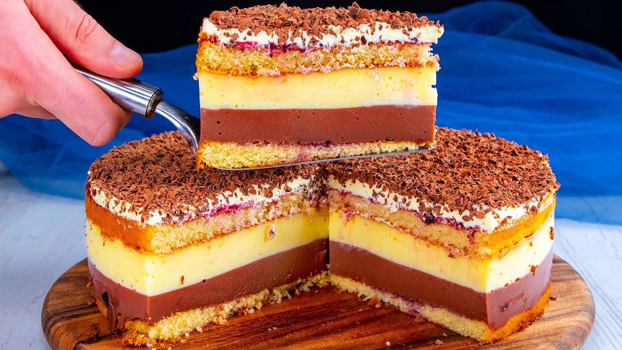 Tårta med 2 sorters färdiga fyllningar och färdig tårtbotten - busenkelt recept!