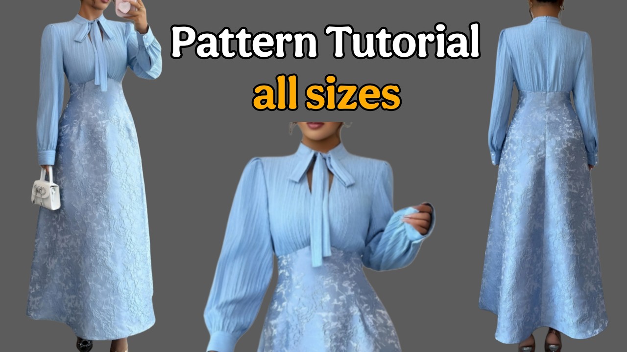 ✅️ The Secret to Quick & Elegant Long Dress Pattern Making | Beginner Friendly ✂️