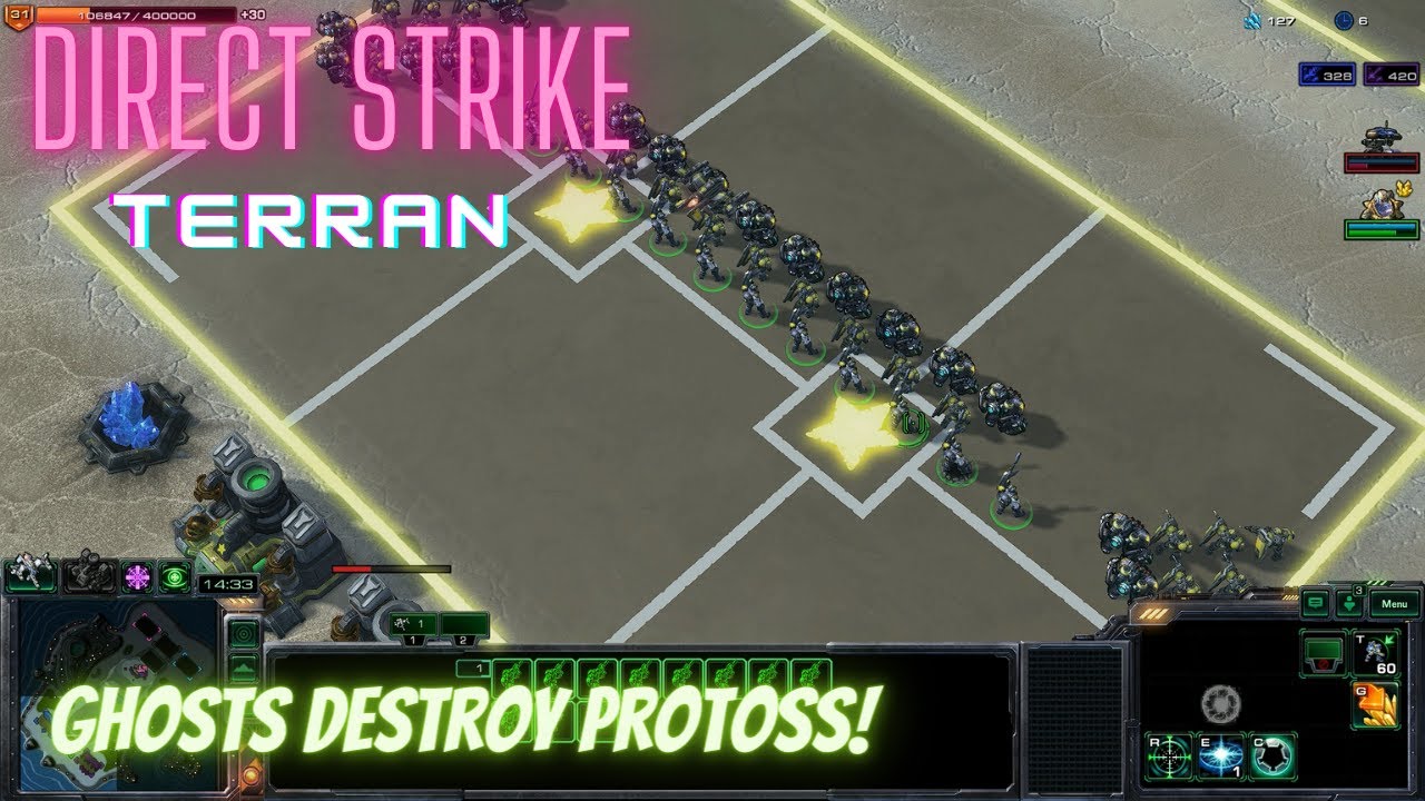 Starcraft 2 Direct Strike: Ghosts Destroy Protoss!