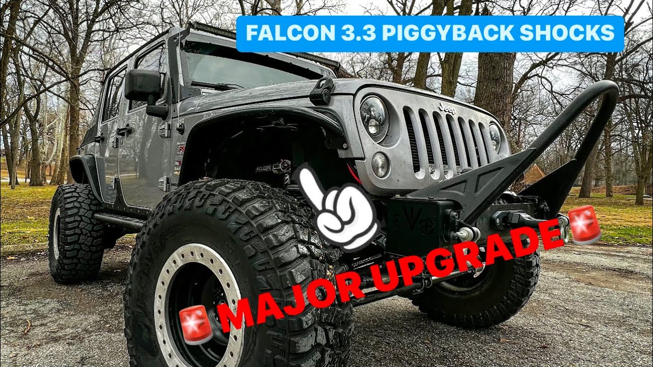 MUST HAVE MOD For Jeep Wrangler JKU- Falcon 3.3 Adjustable Piggyback Shocks