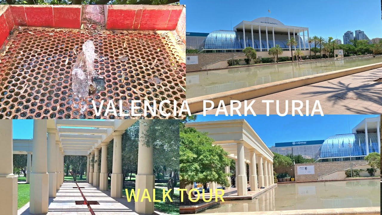 VALENCIA، PARK TURIA WALK TOUR- 4K۔HDR SPAIN 🇪🇸