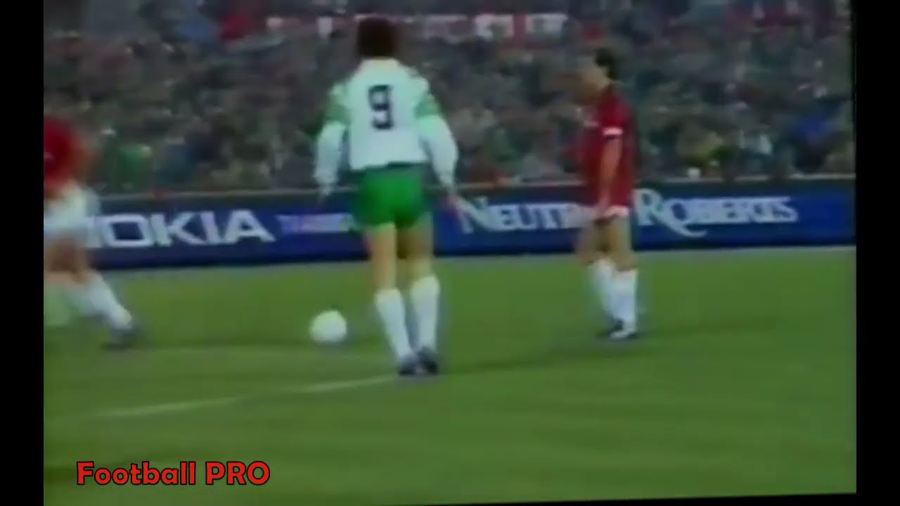 ECC 1988-89. Quarter-finals. AC Milan - Werder Bremen. Full match.