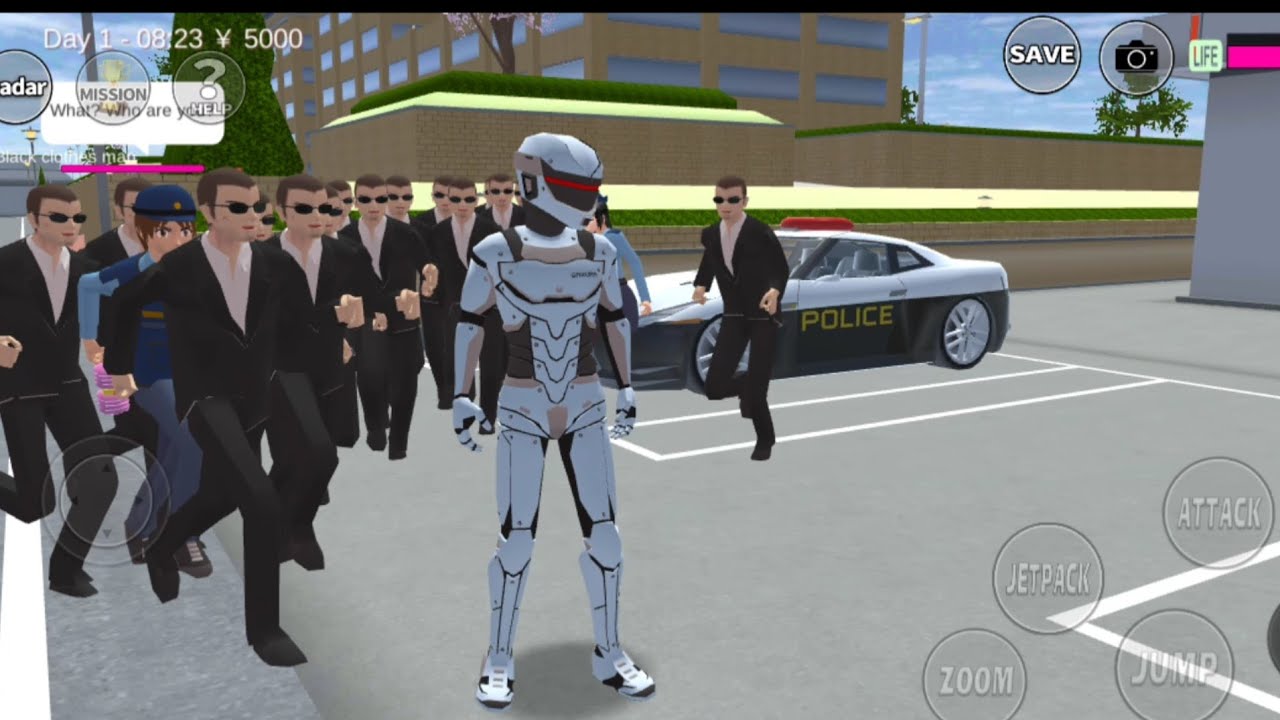 Kantor Polisi Koban Di Serang Warga Ormas Leasing Mengamuk - Robot Police - Sakura School Simulator 