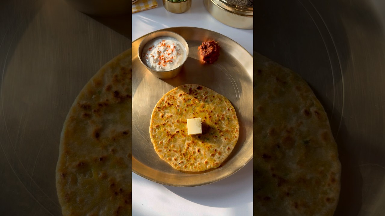 Winter Special paratha ❣️💚#parathareceipe #matarpaneer #breakfast