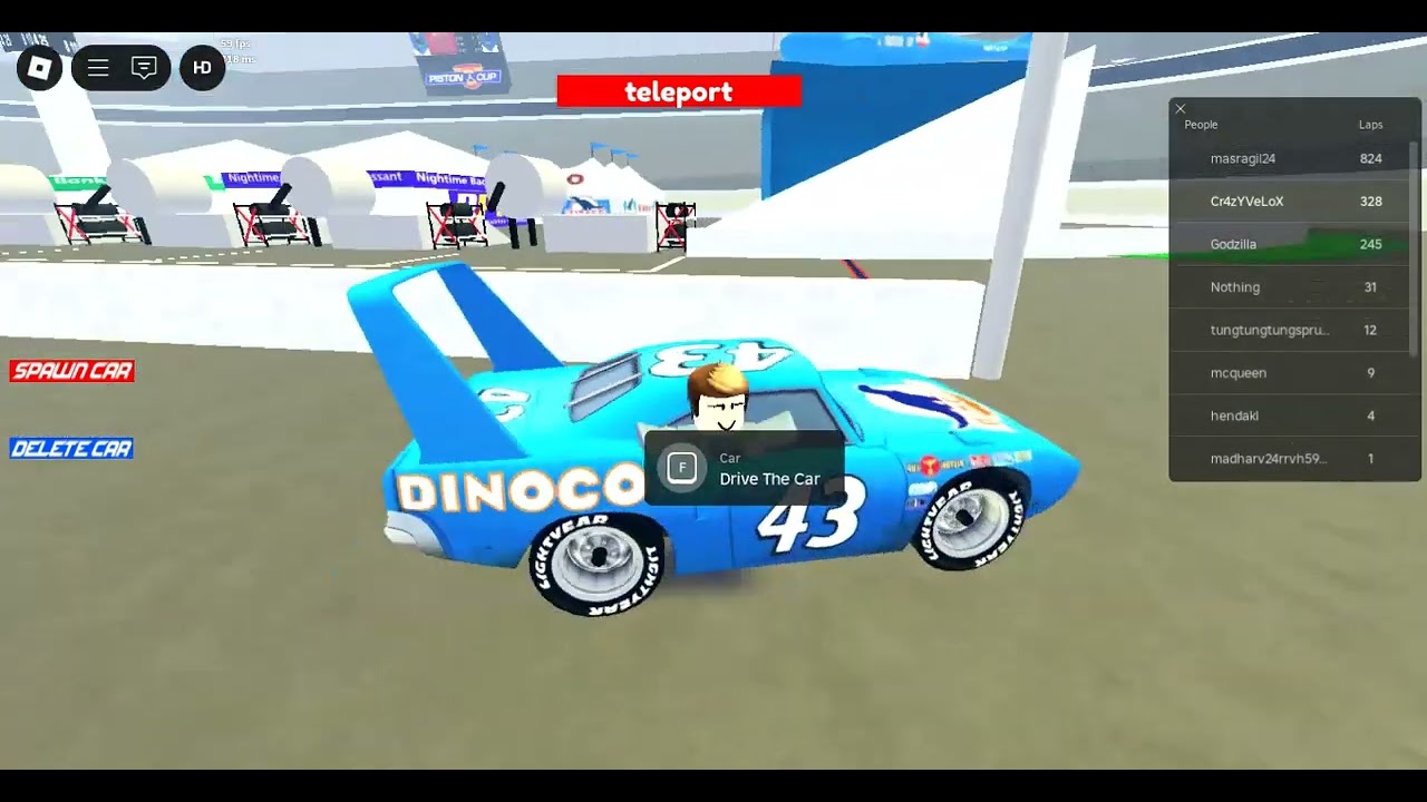 Running 5 laps using the king