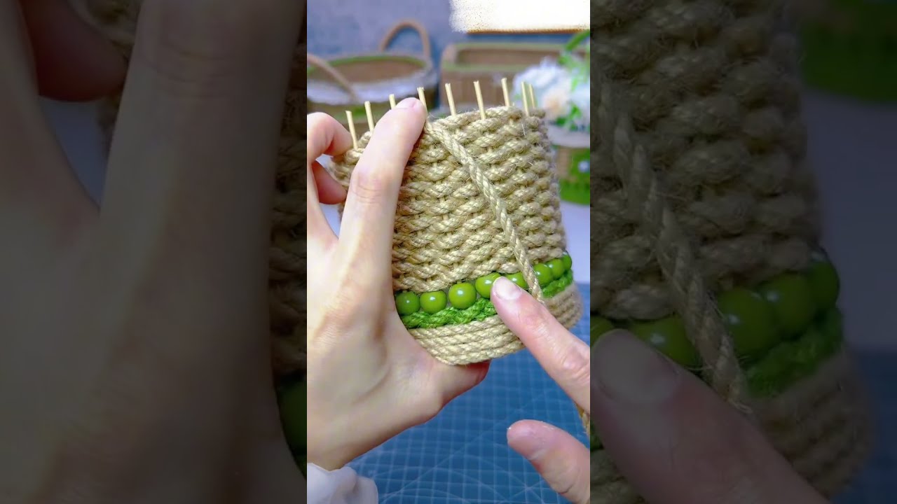 Super Easy Craft a Basket with Jute Rope and Foam Board at Home #diy #handmade #craft