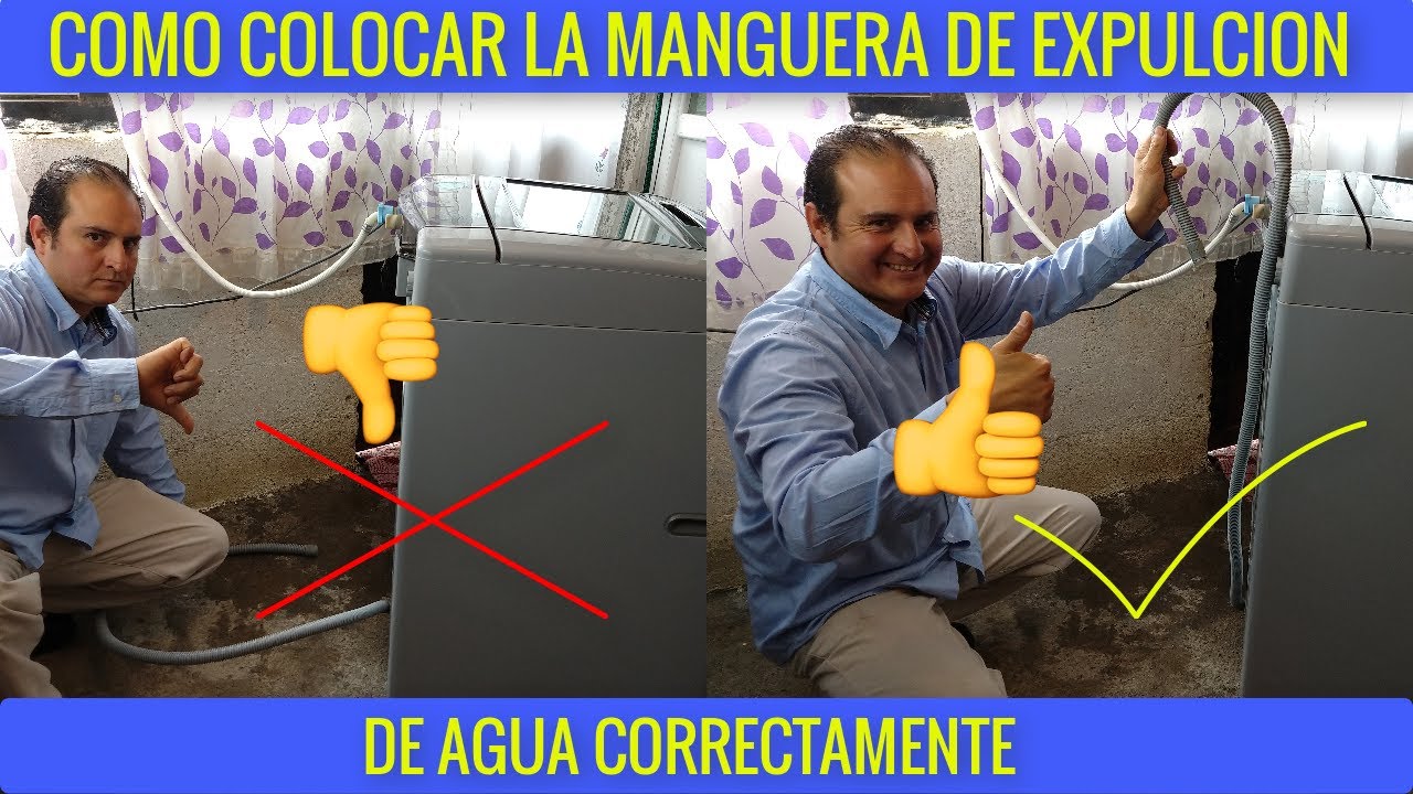 Colocaci&oacute;n de la manguera de desag&uuml;e arriba o abajo