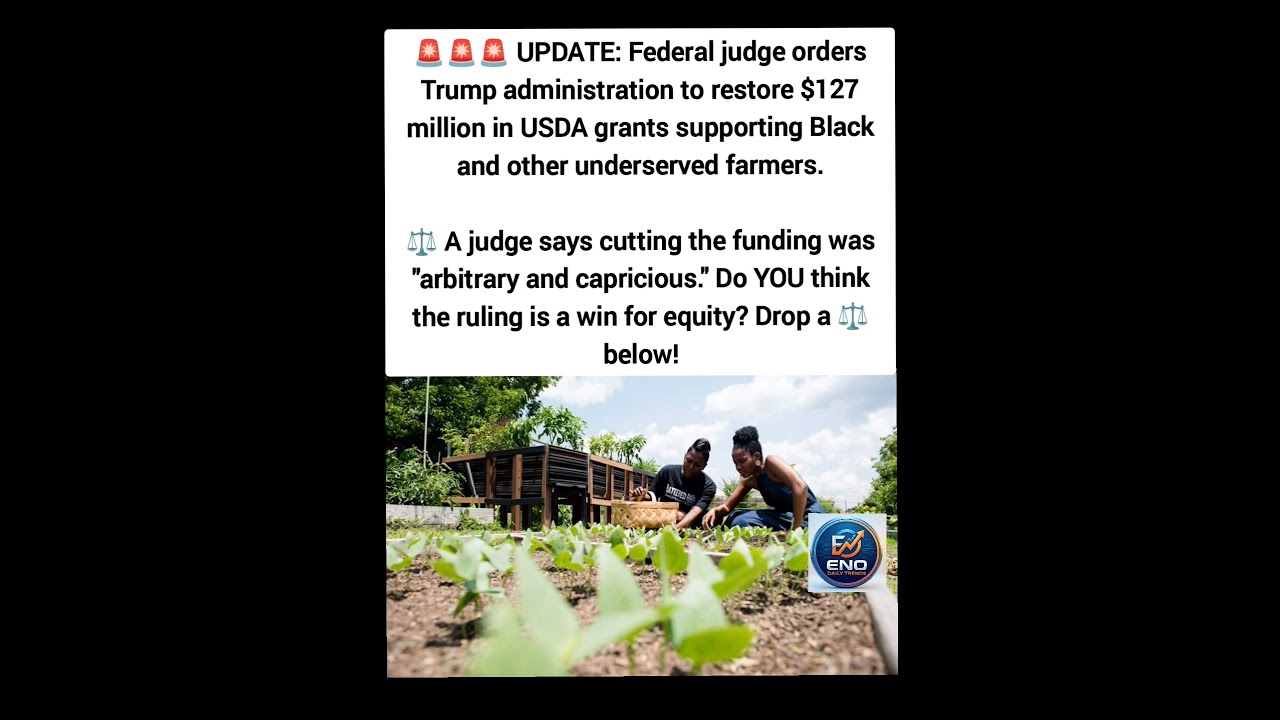 Federal Judge Restores $127M to Black Farmers After Trump Admin Cut Funds ⚖️🌾