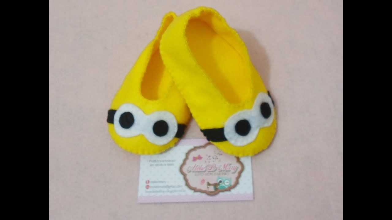 SAPATINHO DE BEBÊ EM FELTRO - MINIONS