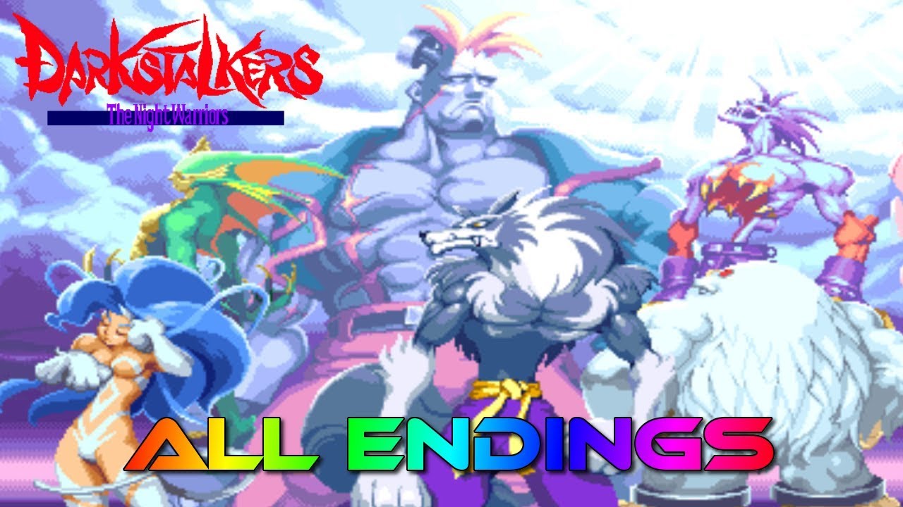 Darkstalkers - The Night Warriors - All Endings - Arcade