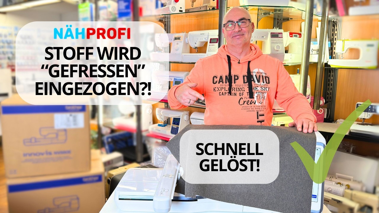 Stoff wird eingezogen? verschwindet im Stichloch? Lösung für die häufigsten Nähprobleme (Tutorial)