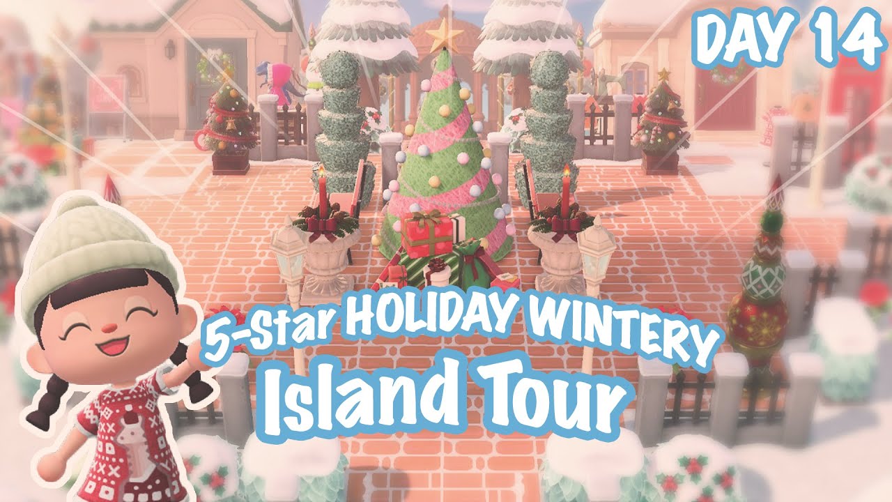 SNOWY FESTIVE WINTER ISLAND TOUR 🌲❄️ 5-Star Island of Evergreen | Animal Crossing New Horizons