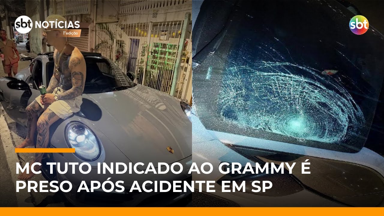 Novo vídeo mostra momento em que MC Tuto atropela homem durante gravação de clipe | #SBTNotícias