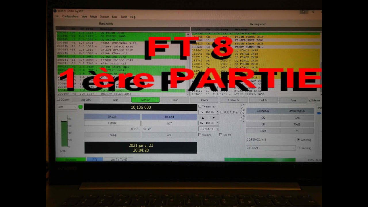 DIGI MODE LE FT8 EXPLICATIONS PRATIQUES PAR F5MOX 1ERE PARTIE