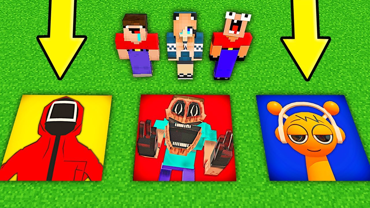 ВСЕ СЕРИИ НУБ И ДЕВУШКА ПРО ПРОТИВ СТРАШНЫЕ ЯМЫ МОНСТРОВ В МАЙНКРАФТ ! MINECRAFT СБОРНИК