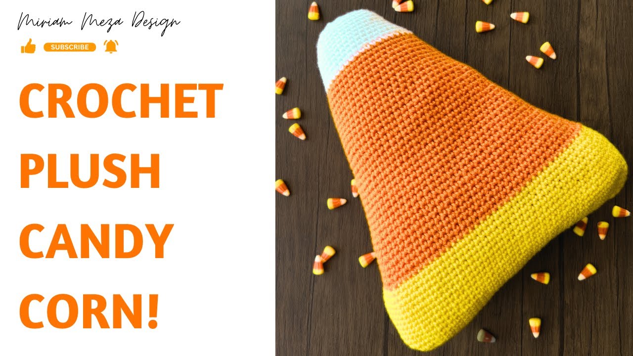 Crochet Candy Corn Plush! #crochetaddict #candycorn #diypillow #tutorialcrochet