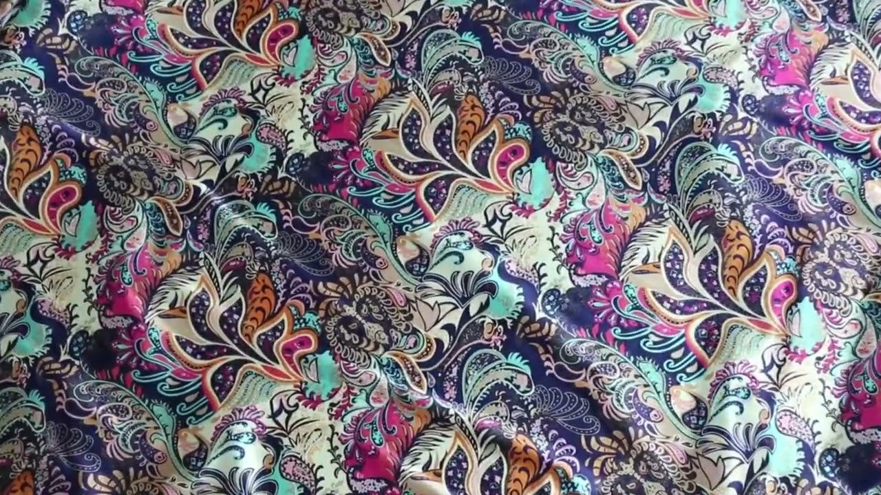 wholesale soft spandex satin fabric for sewing vintage flowers imitate sil