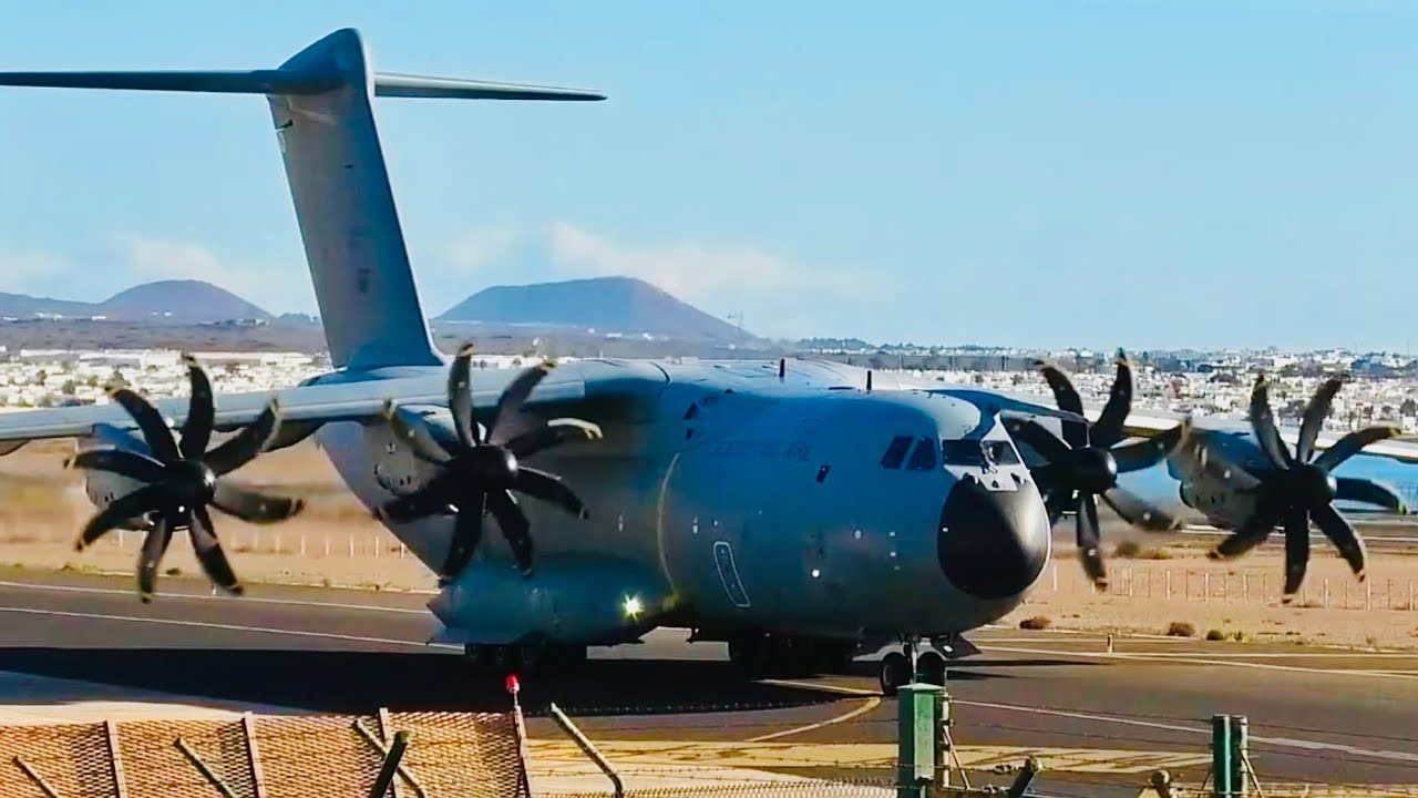 🔴LIVE  -  Lanzarote Airport . A400 departs