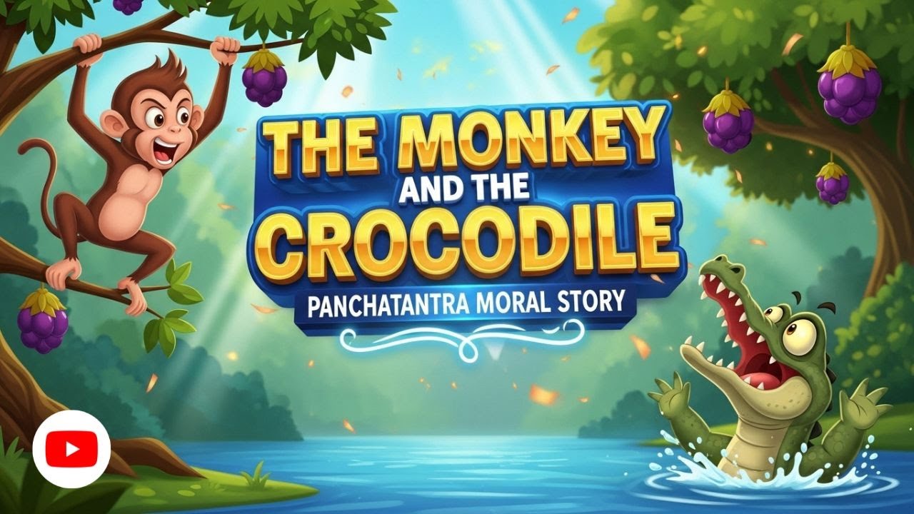 The Monkey And The Crocodile | Panchatantra Story in English | Animated Cartoon Moral Story #cartoon
