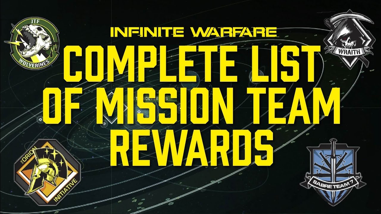 Mission Team Rewards - Complete List for Infinite Warfare
