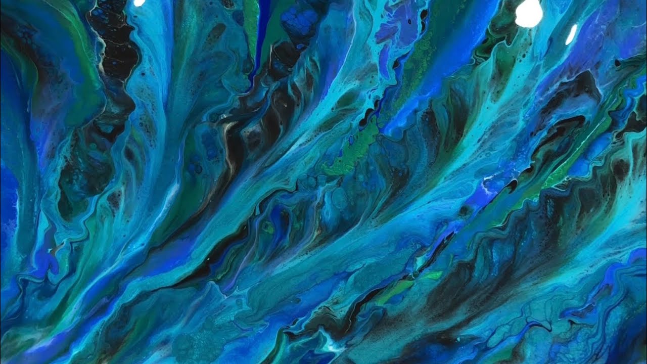#86 Dutch Pour inspired by Peacock | Fluid Art | Pour Painting with Blues and Green