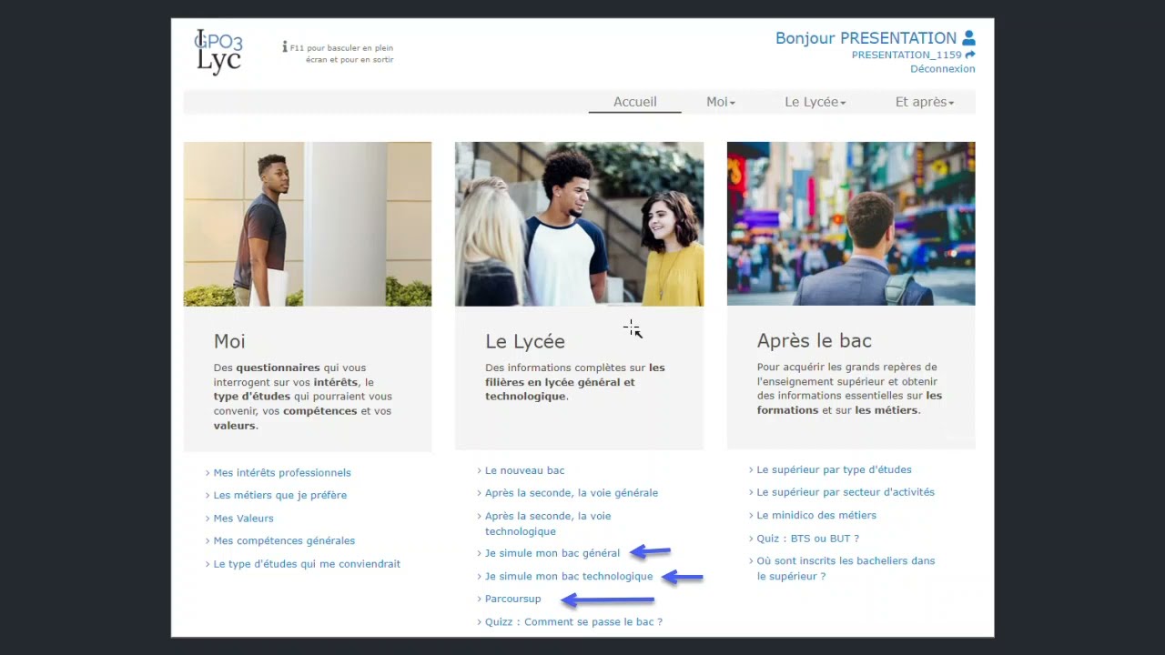 GPO3 lycée et le Parcours Avenir en Terminale
