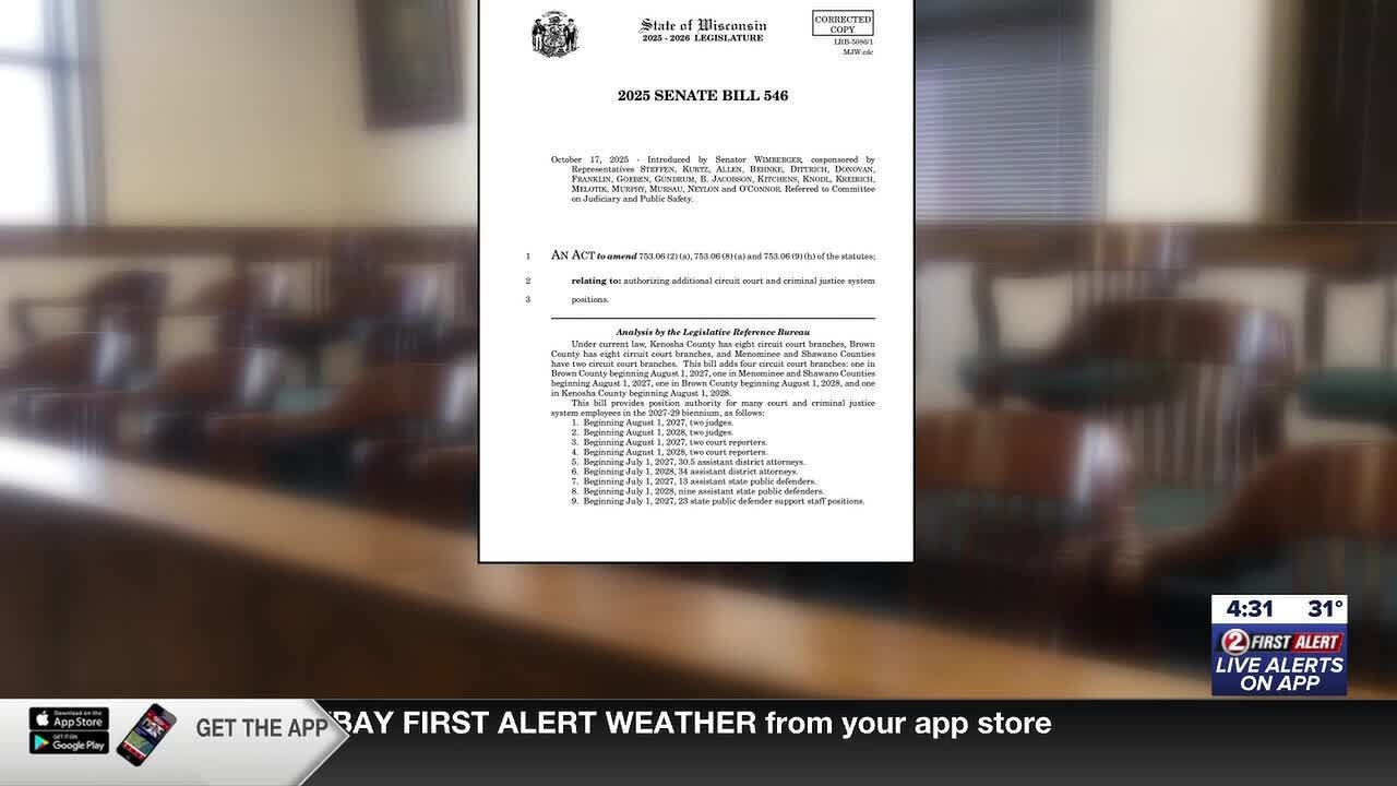Сенат штата Висконсин не голосует по законопроекту о финансировании окружных судов.