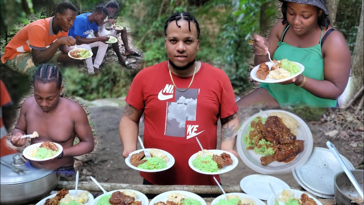 How to Make Jamaican 🇯🇲 Breadfruit Salad French fry Chicken and Pilau Rice 😋🇯🇲👌🏽 Epic river seething