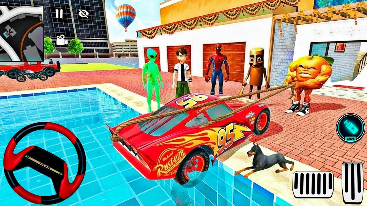 🥰 Spiderman Game 🦚 Became Escape From Udin Din Din🎉 Police Modified Mc Queen Car Simulator 🥰 3D Game