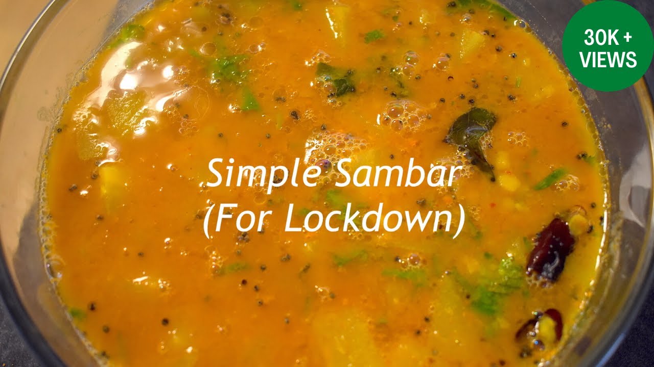 No Onion / No Tomato Simple Sambar during Lockdown | Easy sambar recipe | how to make simple sambar?