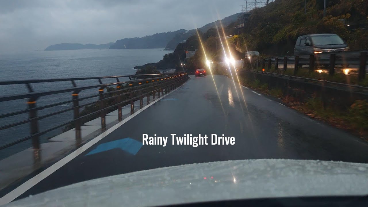 Rainy Evening Drive in Japan | Route 135 to Yugawara