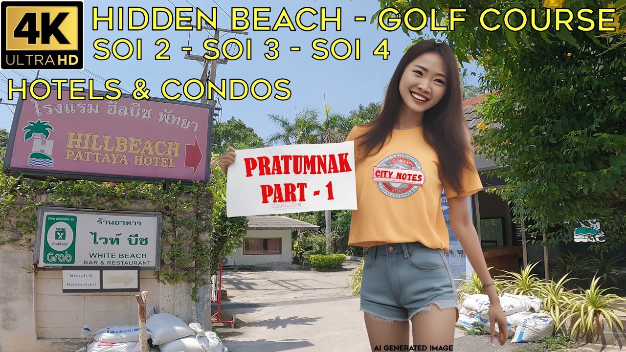 Pratumnak Pattaya Hidden Beach   Golf Course and  Hotels and Condos Part-1   2023 Thailand