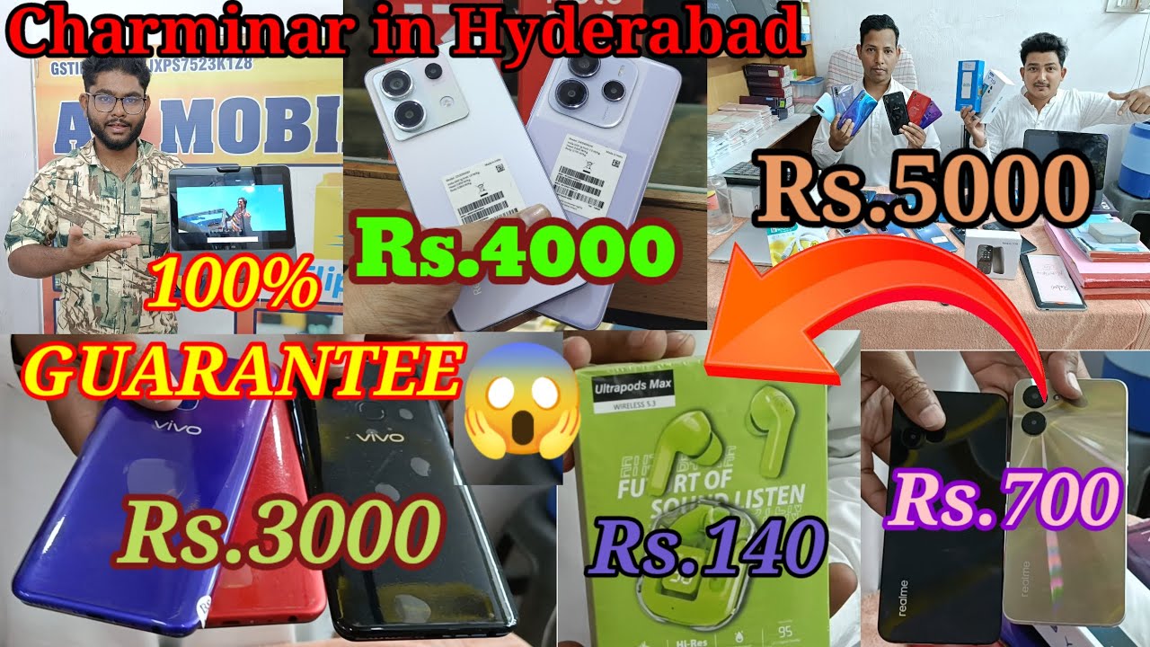 iPhone Cheapest Rs.700 Charminar Market in Hyderabad 🔥|3000./Second Hand Mobile | Sale | iPhone14