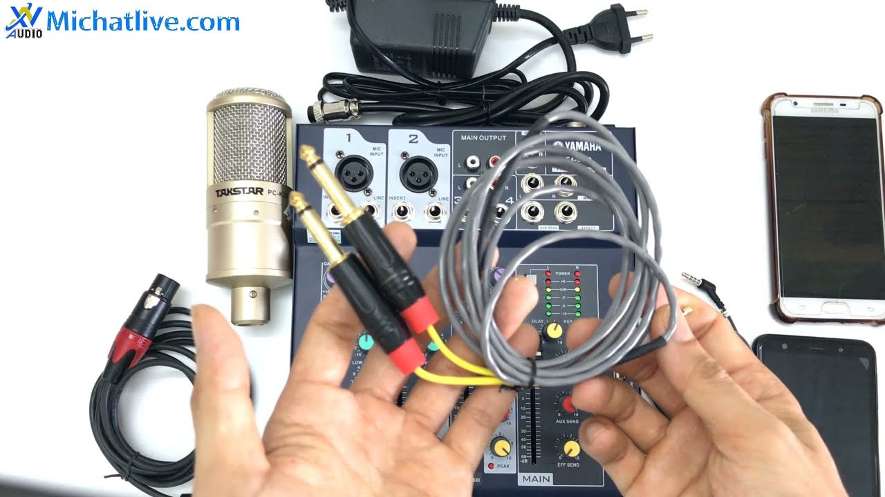 Kết Nối Mixer F4 Yamaha China Với Điện Thoại Bằng Dây Livestream Chế