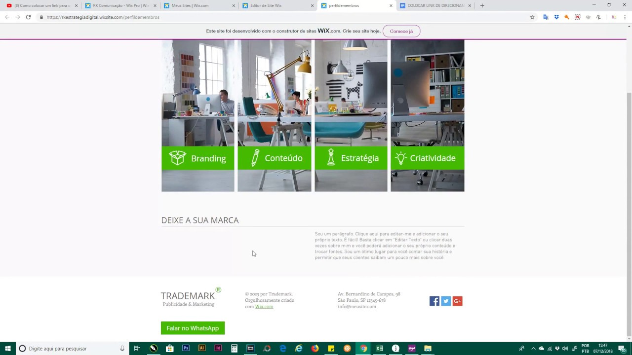 Como colocar Botão do WhatsApp nos sites da Wix