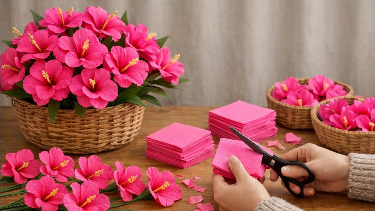 DIY crepe paper Flower Ideas | How to Make Flowers With crepe paper| Easy crepe paper Crafts