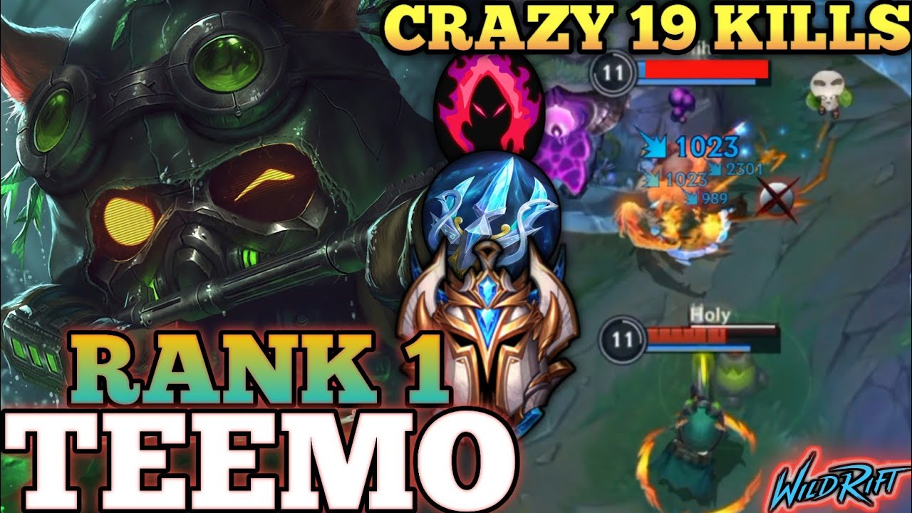 TEEMO ANNOYING NONSTOP POISON! CRAZY 19 KILLS MVP PLAY - TOP 1 GLOBAL TEEMO BY Holy - WILD RIFT
